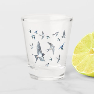 Barn Swallows Freedom Flight Illustration Shot Glass