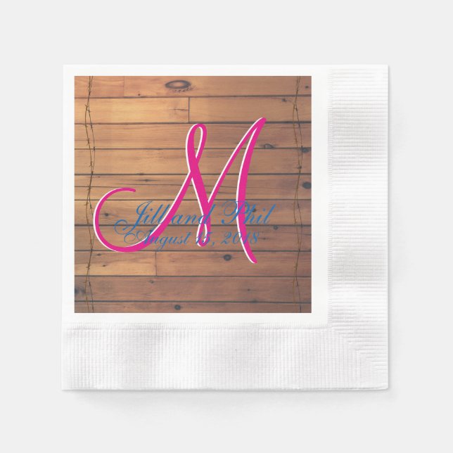 Barn Wall 3d Monogram Napkin (Front)