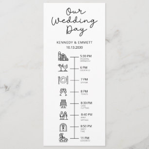Barn Wedding Day Timeline Flat Program Programme