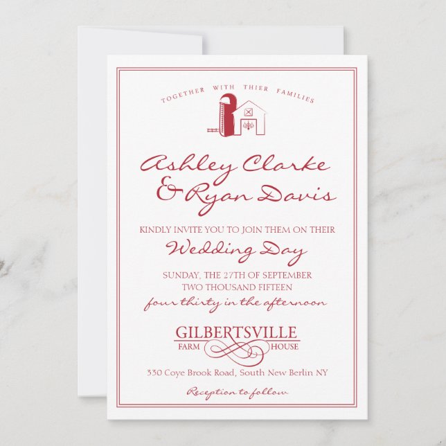 Barn Wedding Invitation (Front)