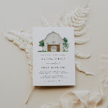 Barn Wedding Invitation, Rustic Farmhouse Wedding Invitation<br><div class="desc">This is a rustic barn wedding invitation featuring a beautiful watercolor barn and a simple font pairing. Edit all font colours and most wording (the "and" cannot be changed to another word but the colour can be changed). The colour of the watercolor barn cannot be changed but the element can...</div>