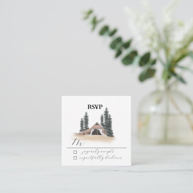 Barn Wedding RSVP card  (Standing Front)