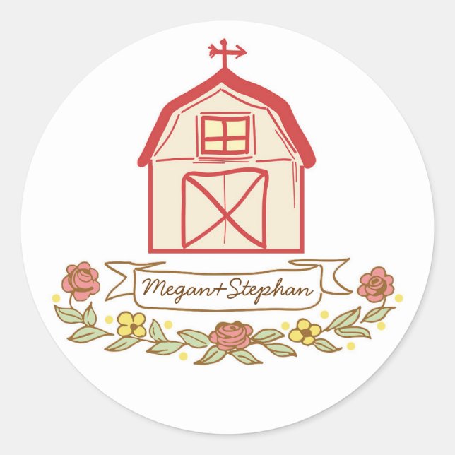 barn wedding stickers (Front)