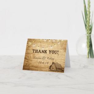 Barn Wedding Thank You Card for Country Wedding