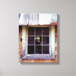 Barn Window Rustic Art Print on Wrapped Canvas