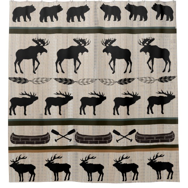 Barn Wood Background Cabin Blanket Design Shower Curtain (Front)