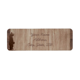 Barn Wood Bears Country Wedding Labels