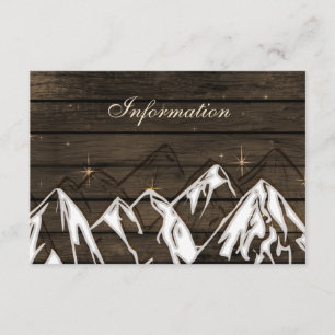 Barn wood Camping Mountains wedding details card