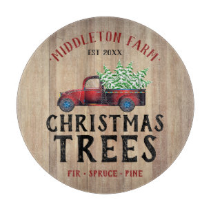 Barn Wood - Christmas Trees Cutting Board