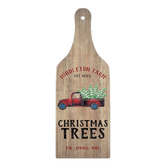 Barn Wood - 🎄 Christmas Trees Cutting Board (Front)