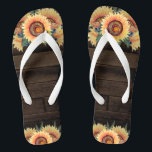 Barn Wood Country Rustic Mason Jar Sunflower Flip Flops<br><div class="desc">Barn Wood Country Rustic Mason Jar Sunflower Flip Flops - decorated with a rustic barn wood background and sunflowers. Use for bridal shower gifts,  Christmas gifts and more.</div>