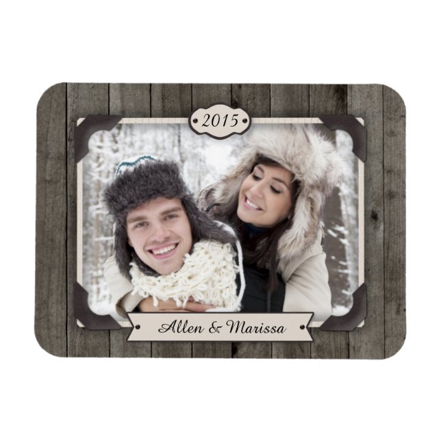 Barn Wood Custom Photo Flexi Magnet (Horizontal)