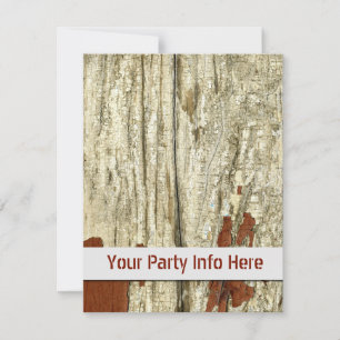 Barn Wood Distressed Vintage Peeling Paint Shabby Invitation