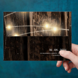 Barn Wood Elegant Script Rustic Country Wedding Envelope