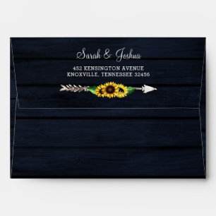 barn wood floral sunflowers rustic country chic envelope