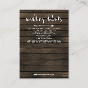 barn wood floral sunflowers rustic wedding enclosure card