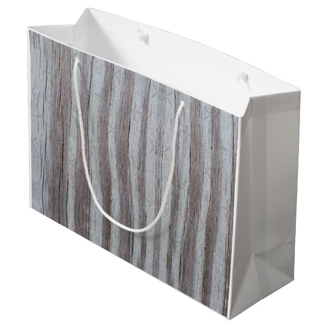 Barn Wood Grey Grey Large Gift Bag (Back Angled)