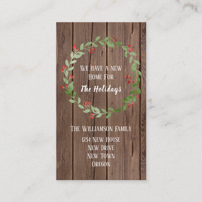 Barn Wood New Home Holiday | Moving Announcement  (Front)