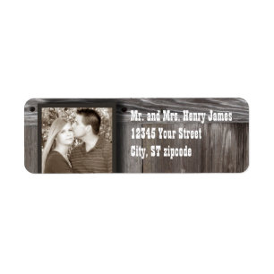 barn wood photo addr. label