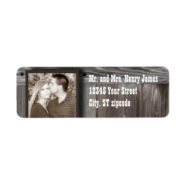barn wood photo addr. label (Front)