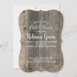barn wood rustic country bridal shower invitation
