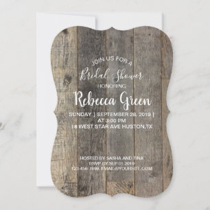 barn wood rustic country bridal shower invitation