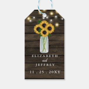 Barn Wood String Lights Sunflowers Wedding Gift Ta Tags