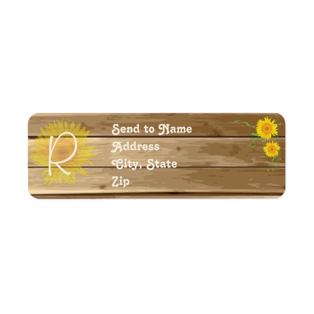 Barn Wood Sunflowers and Vintage Lace Monogram (Front)