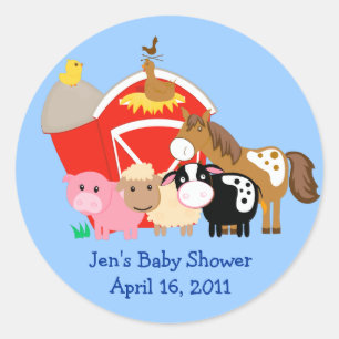 BARN YARD Baby Shower or Birthday Favour Stickers