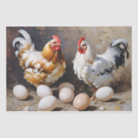 Barn Yard Chickens and Eggs Decoupage