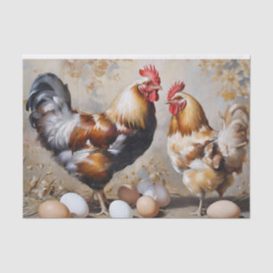 Barn Yard Chickens and Eggs Decoupage Tissue Paper