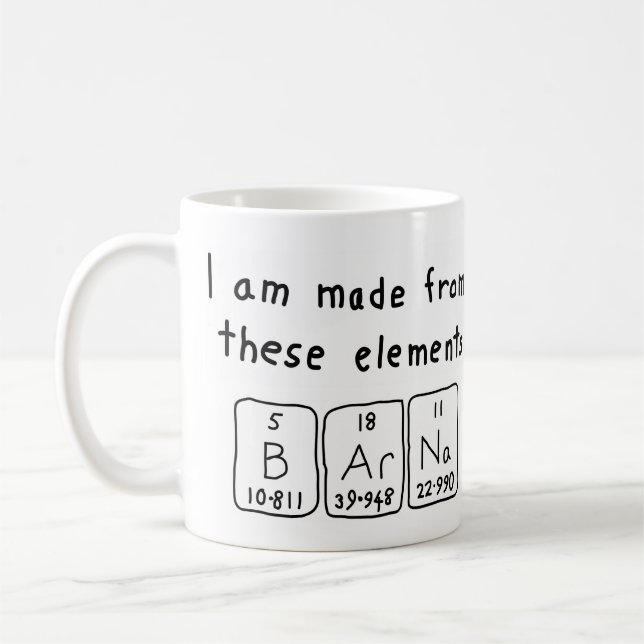 Barna periodic table name mug (Left)
