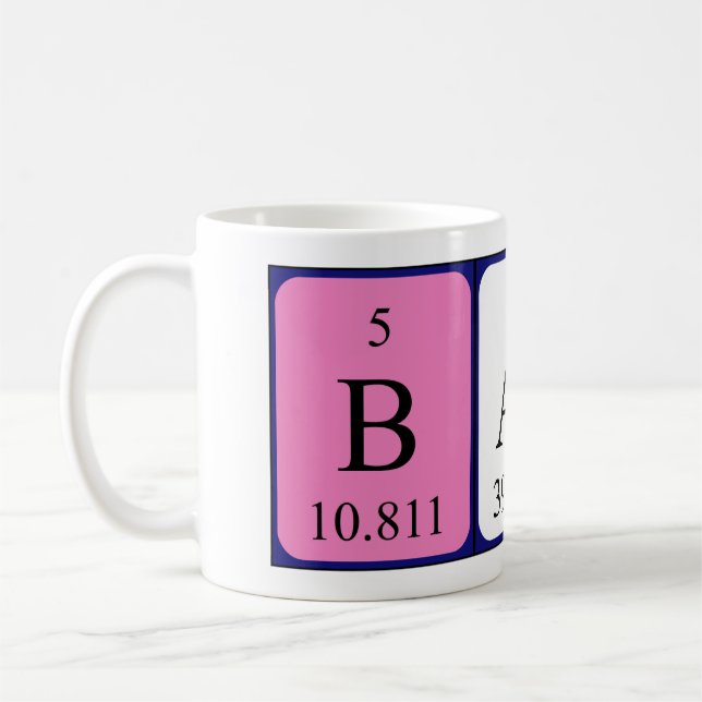 Barna periodic table name mug (Left)
