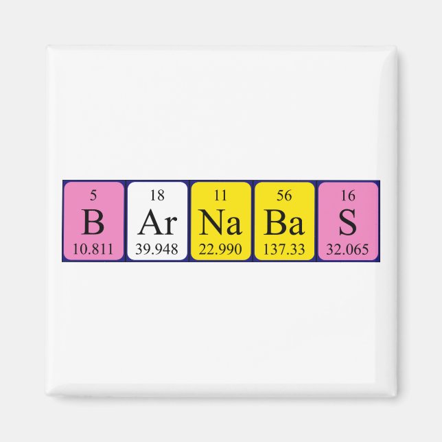Barnabas periodic table name magnet (Front)