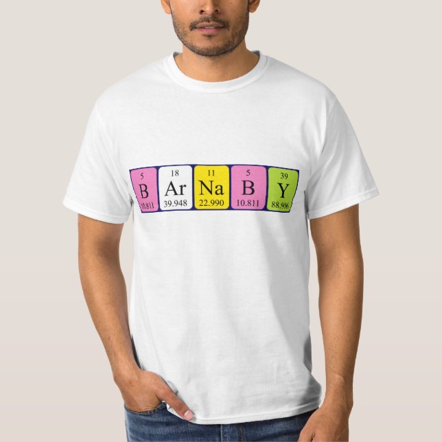 Barnaby periodic table name shirt (Front)