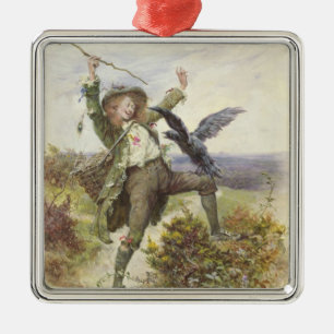 Barnaby Rudge and the Raven Grip Metal Tree Decoration