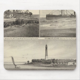 Barnegat Inlet Steamship Amerique Mouse Mat
