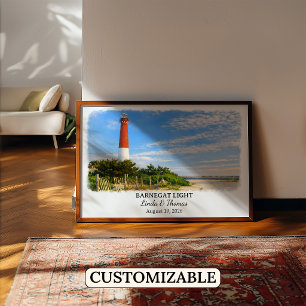 Barnegat Light New Jersey Poster, Watercolor Poster