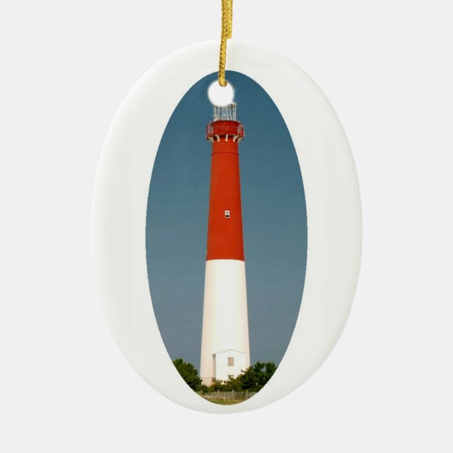 Barnegat Lighthouse Ceramic Tree Decoration (Front)