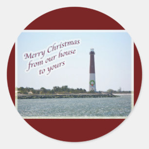 Barnegat Lighthouse Christmas Sticker