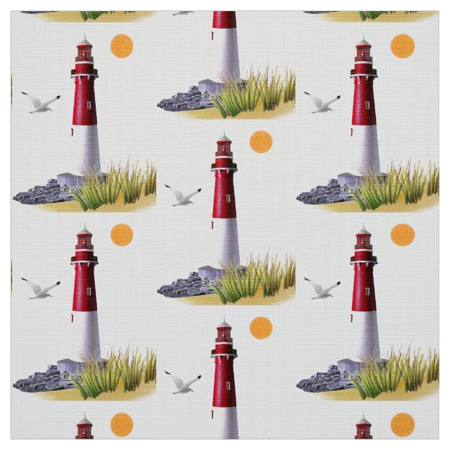 Barnegat Lighthouse Fabric (Swatch)