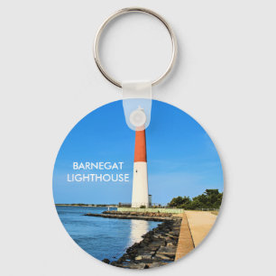Barnegat Lighthouse, New Jersey Button Keychain