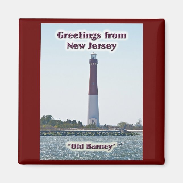 Barnegat Lighthouse NJ Greetings Magnet (Front)