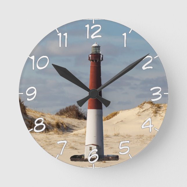 Barnegat Lighthouse Numbered Round Clock (Front)