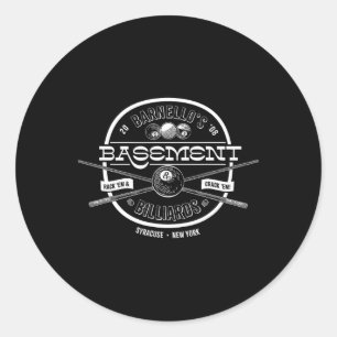 Barnellos Basement Billiards  Classic Round Sticker
