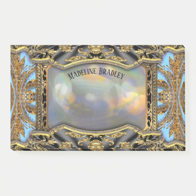 Barnetcue Bleuse Beautiful Baroque Monogram Post-it Notes (Front)