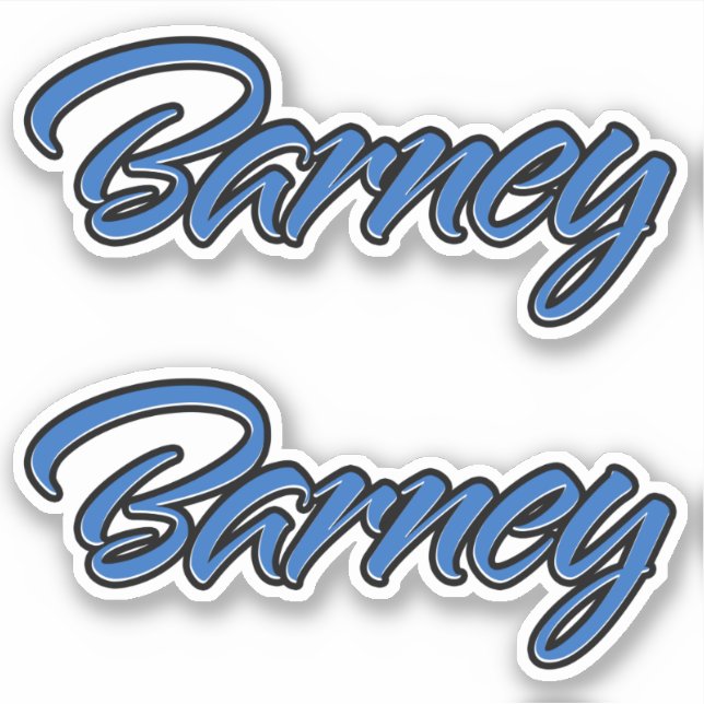 Barney name blue sticker Sticker Sticker Stickerse (Front)