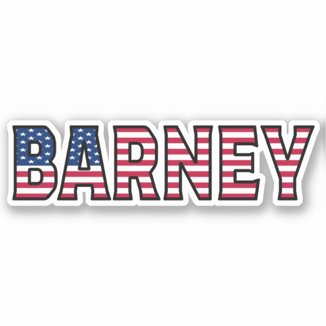 Barney Name First Name USA Sticker Stickerset (Front)