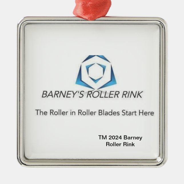 Barney Roller Rink Christmas 2024 Metal Tree Decoration (Front)