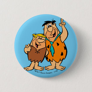 Barney Rubble and Fred Flintstone 6 Cm Round Badge